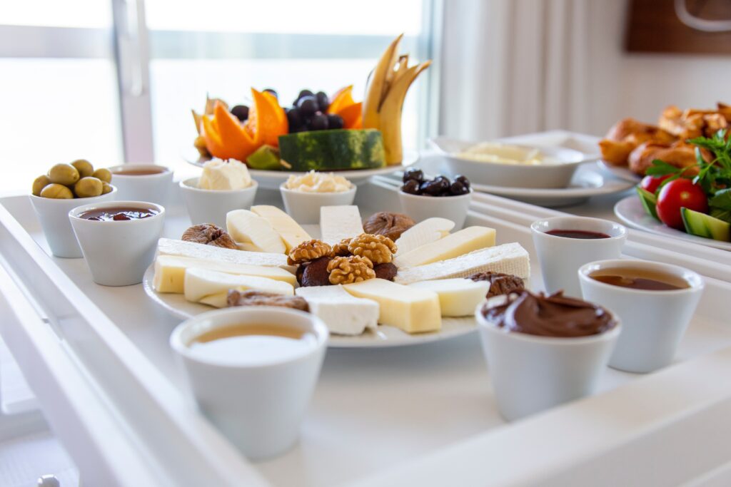 Cheese Plate with fruit & vegetables 