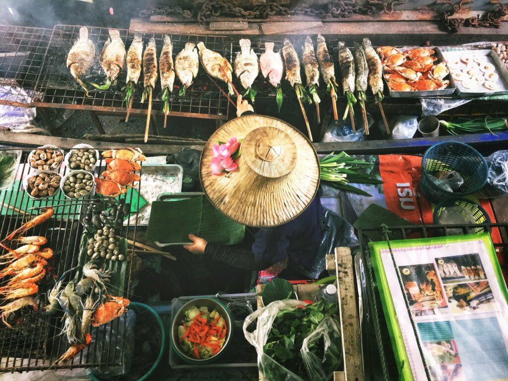 Street BBQ Sea Food  on a budget trip 