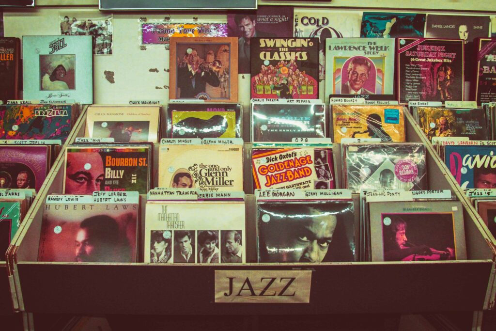 Jazz vinyl record library 