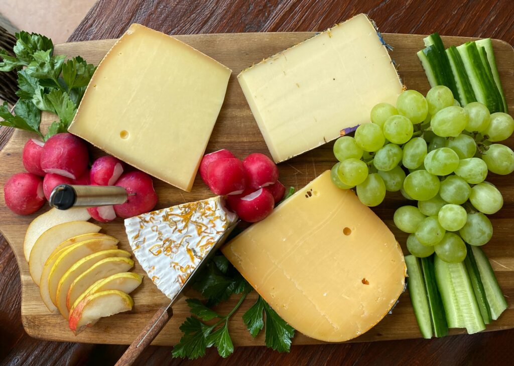 Cheese Plate with fruit & vegetables 