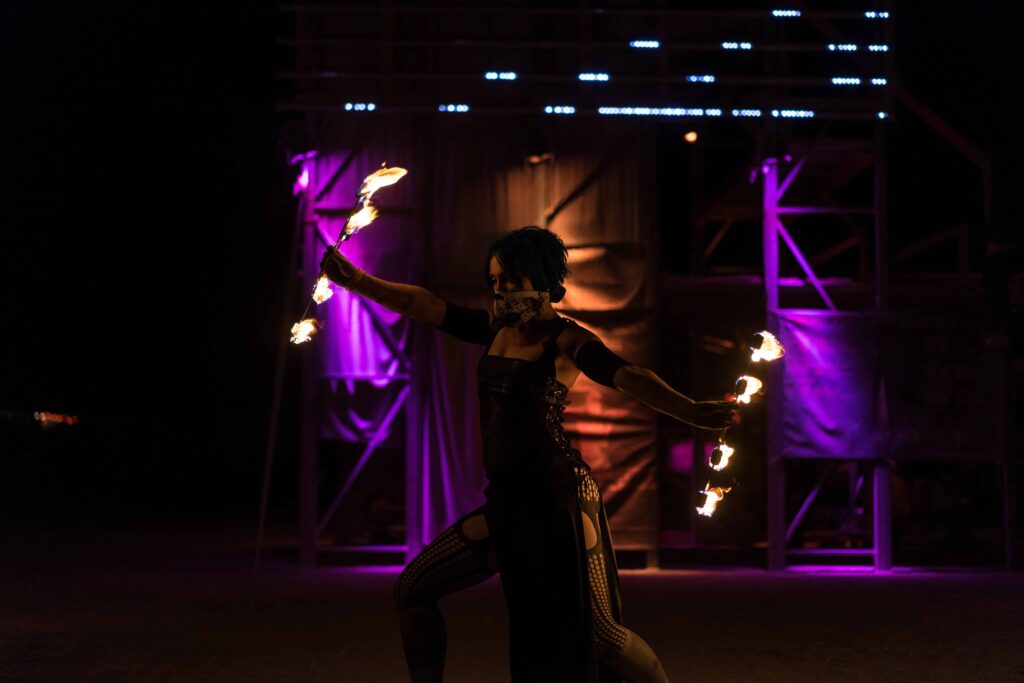 Fire show in the burning man 